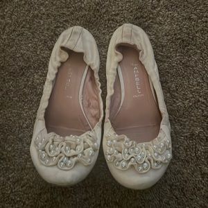 Jeffrey Campbell ruffle Pearl flats size 10 ivory